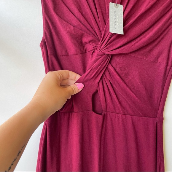 NWT Bailey 44 wine peekaboo knotted cut out dress - Picture 11 of 12